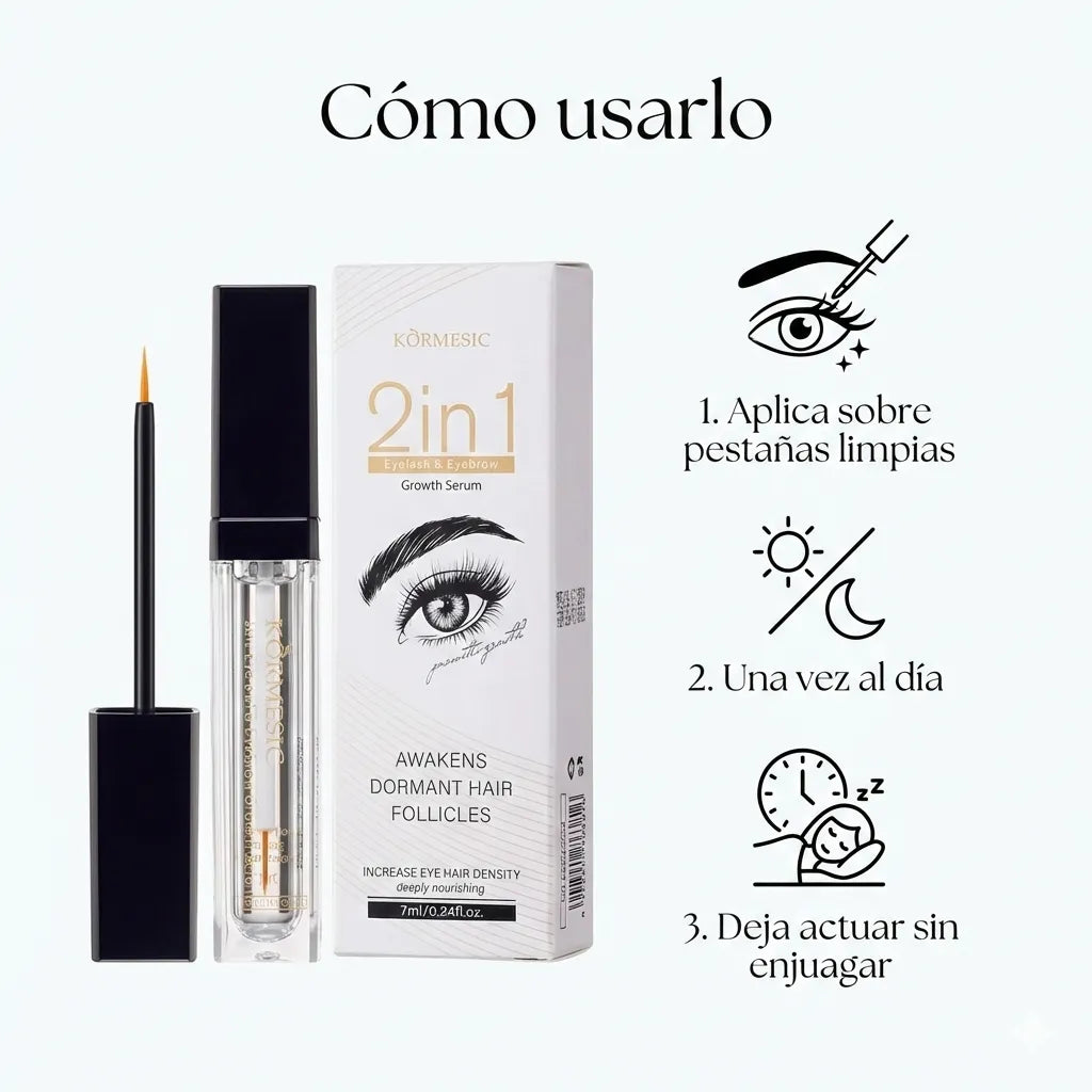 Kormesic 2 en 1 - Pestañas y Cejas Hermosas en poco tiempo
