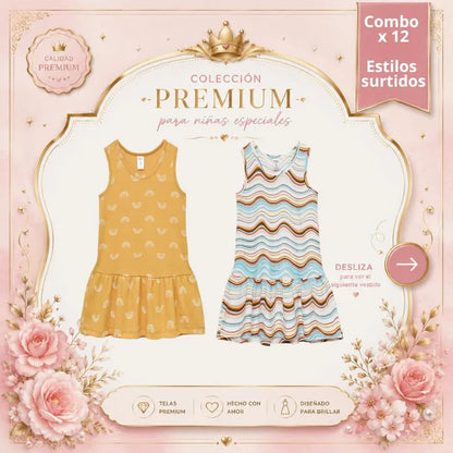 Combo de 12 vestidos para niña