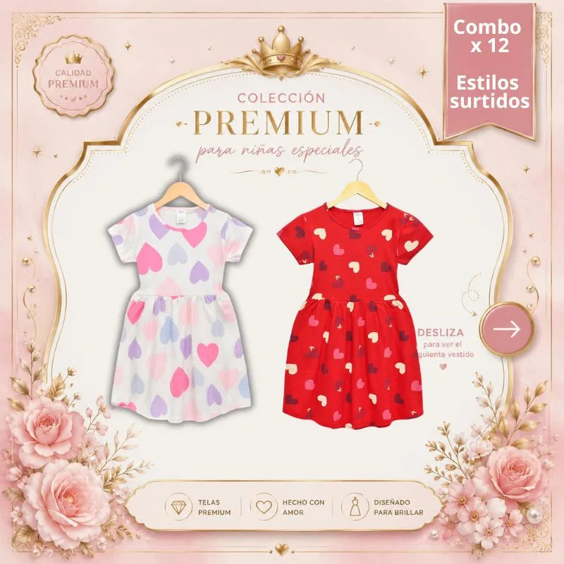 Combo de 12 vestidos para niña