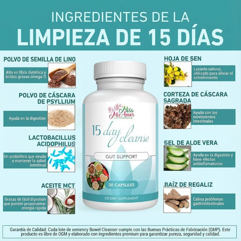 15 Days Cleanse Limpieza Intestinal y Bienestar Digestivo