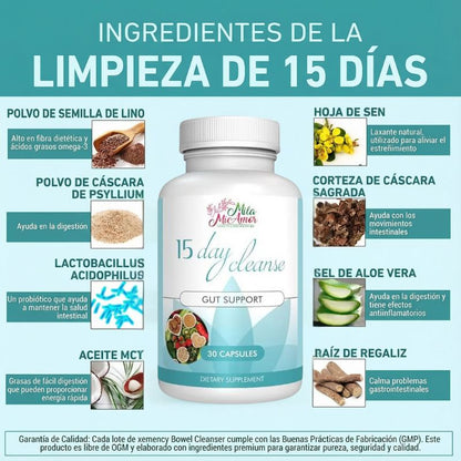 15 Days Cleanse Limpieza Intestinal y Bienestar Digestivo