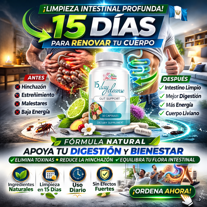 15 Days Cleanse Limpieza Intestinal y Bienestar Digestivo