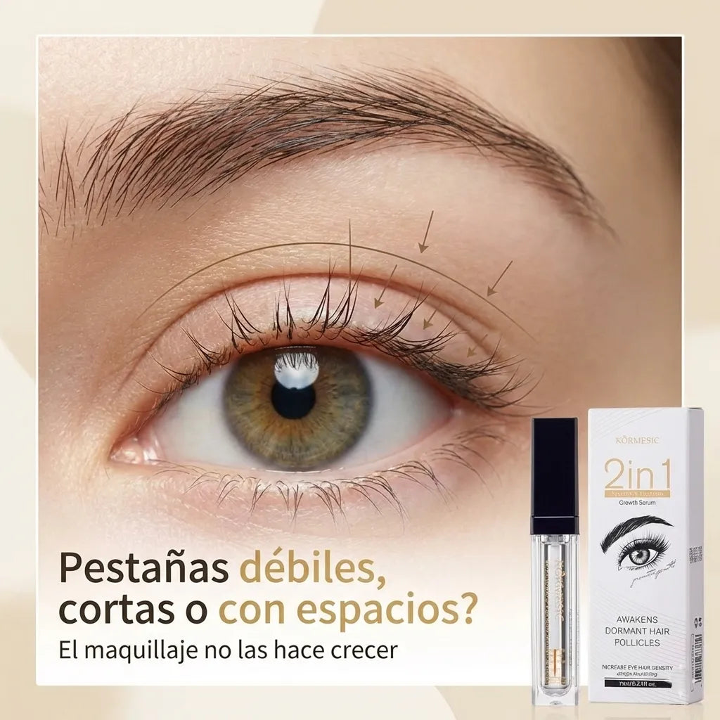 Kormesic 2 en 1 - Pestañas y Cejas Hermosas en poco tiempo