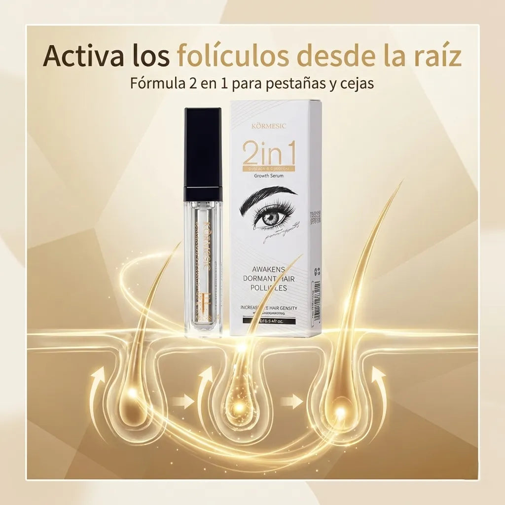 Kormesic 2 en 1 - Pestañas y Cejas Hermosas en poco tiempo