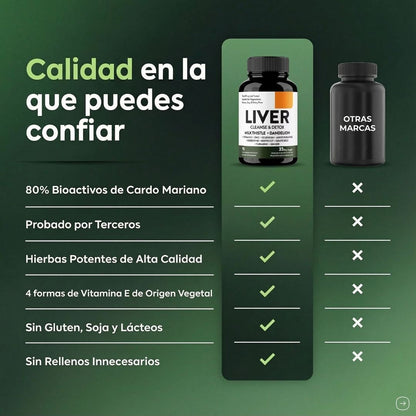 LIVER CLEANSE & DETOX X 70 cápsulas - Tratamiento desintoxicante para el Hígado.