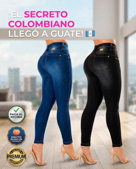 JEANS LEVANTA COLA COLOMBIANO CON BOLSAS
